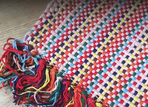 MORUM Multicoloured Cotton Runner Feature Fringe 70 x 200 cm Special Purchase
