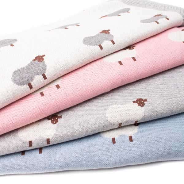 Snufie Organic Cotton "Sheep" Baby Blanket 3 colours 80 x 100 cm