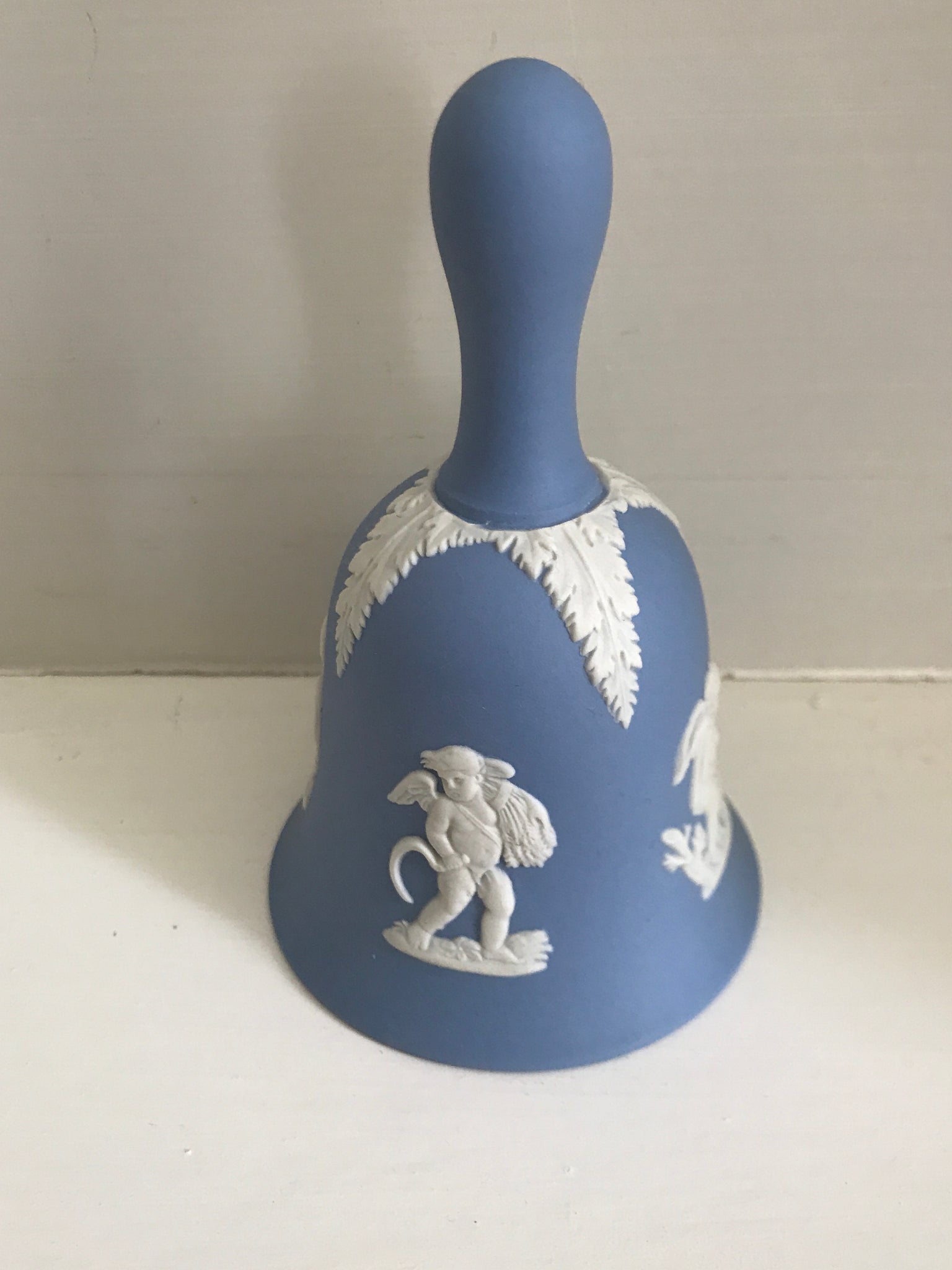 Vintage Wedgewood Blue Jasperware Dinner Bell Cupids Design