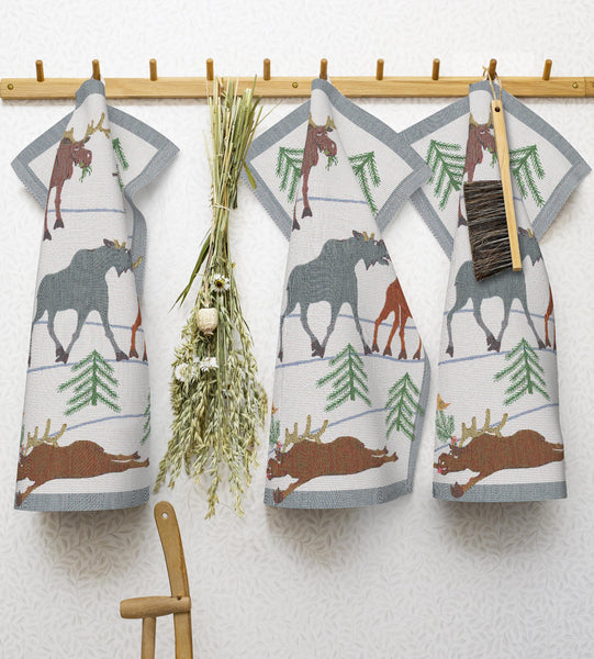 EKELUND "Clumsy Moose" Organic Cotton Decorative Hand Towel 35 x 50 cm NEW