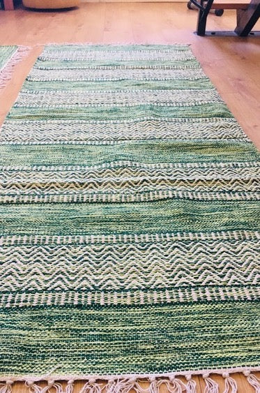 DALARNA GREEN Swedish Cotton Trasmatta Rug 5 sizes Back in Stock!