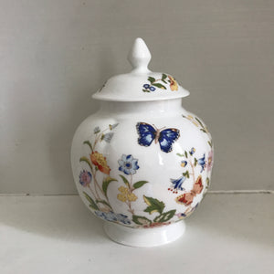 Vintage Aynsley Lidded Jar Cottage Garden Design