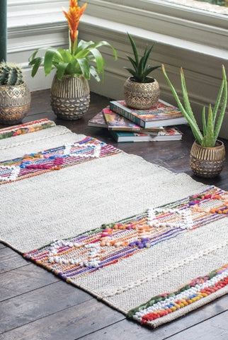 ELLA Cotton and felt handwoven rug 60 x 90 cm