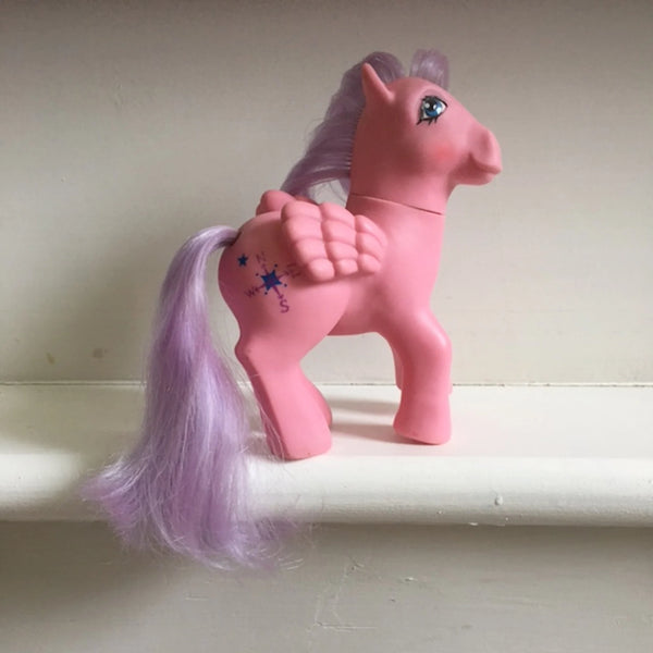 Vintage G1 My Little Pony Pegasus North Star 1984 with bird brush