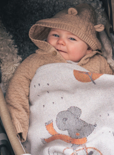 EKELUND 'Skogmus' Brushed Baby Blanket 70 x 75 cm